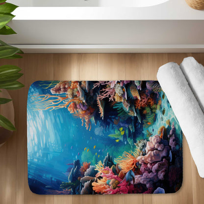 Coral Red Bath Mat - Stylish Home Decor for Every Bathroom