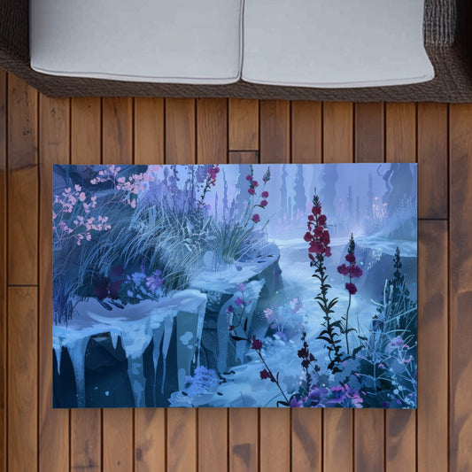 Valley of Ice White Outdoor Area Rug for Home Decor | Stylish