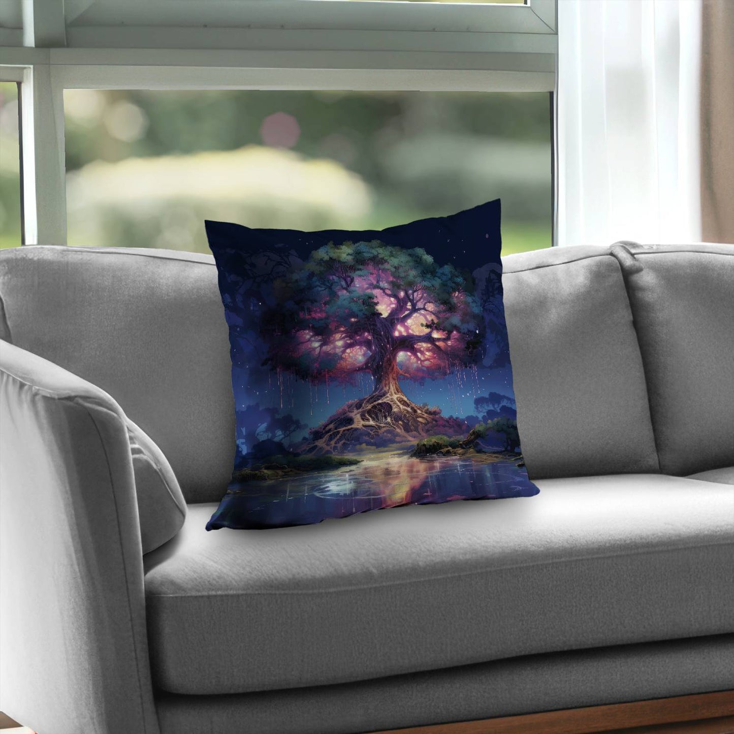 Coussin décoratif en sergé de polyester « La force de la nature » ​​| Décoration intérieure