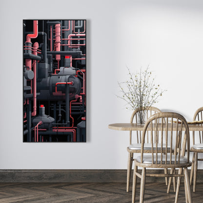 Dark pipes - 36"x36" Framed canvas