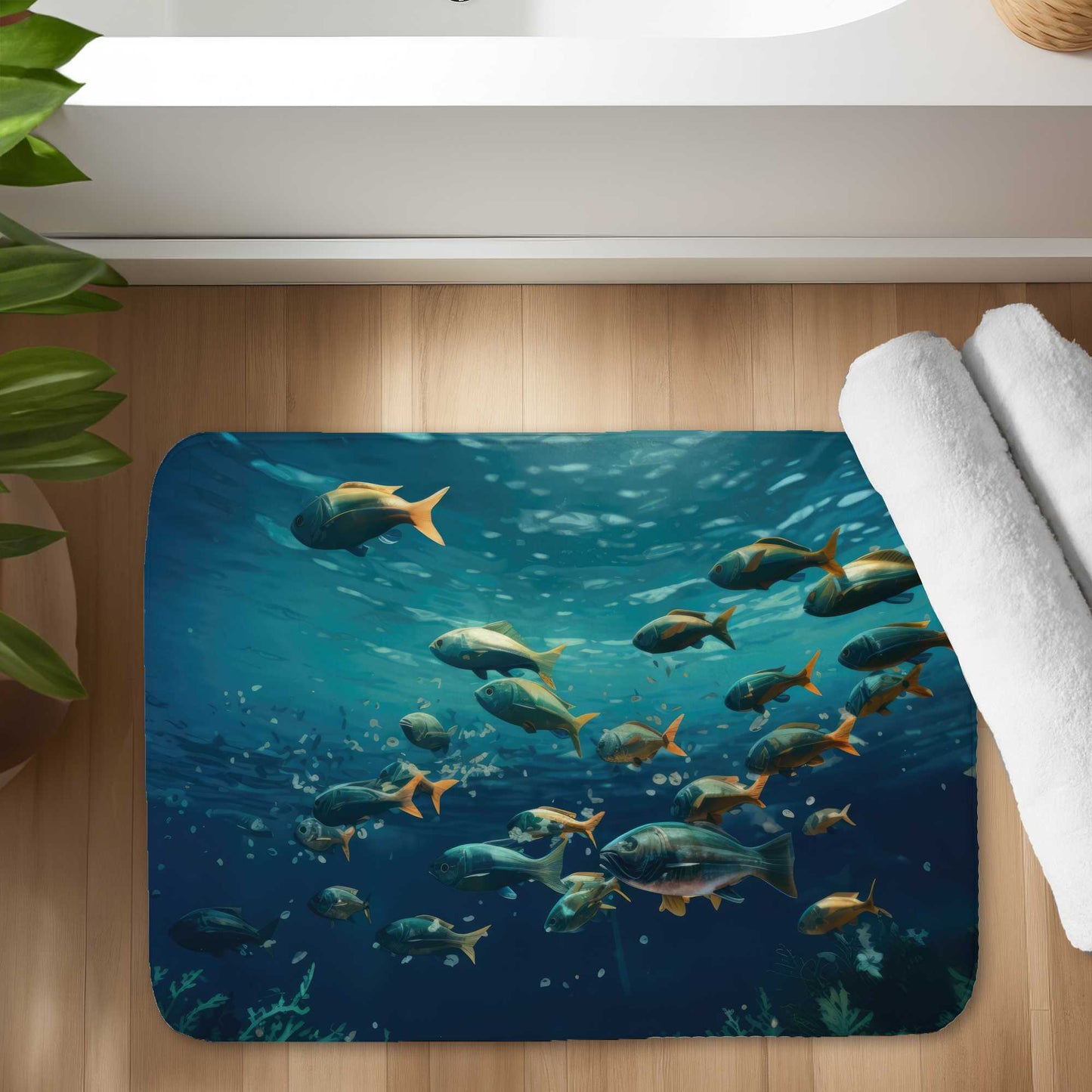 Shallow Swim Bath Mat | Stylish Home Decor, Non-Slip Soft