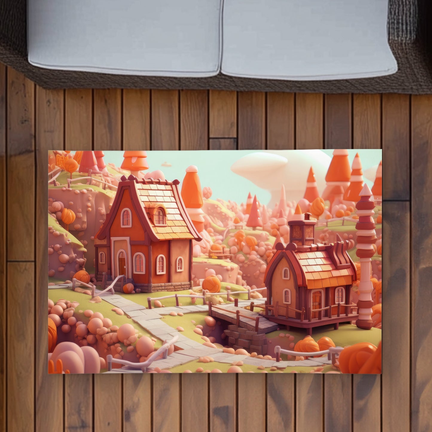 Toy Town Orange Outdoor Area Rug - Stylish Home Decor