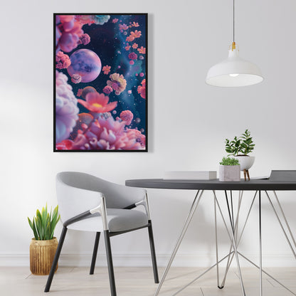 Pink void - White Framed Canvas for Elegant Home Decor