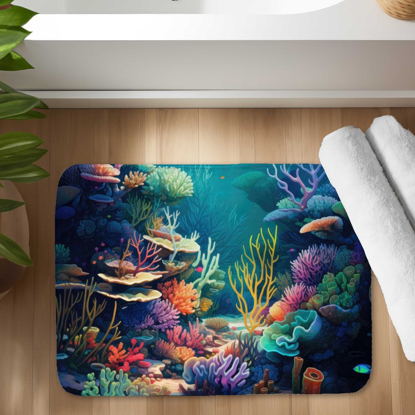 Filled with Life Green Bath Mat | Eco-Friendly Home Decor