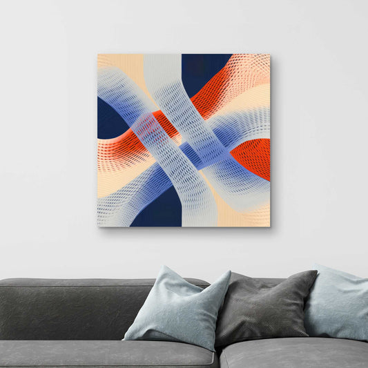 Abstract Threading - White Canvas Home Decor Art Piece