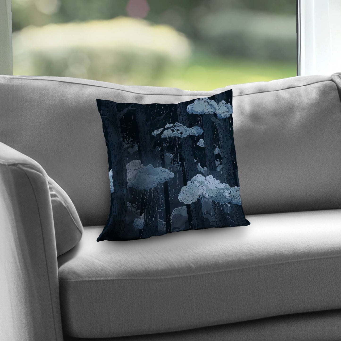 Sneeky clouds - Throw pillow - Print on demand