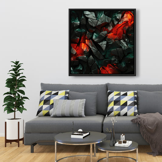 Hiding Under - Red Framed Canvas for Home Decor | Stylish Art