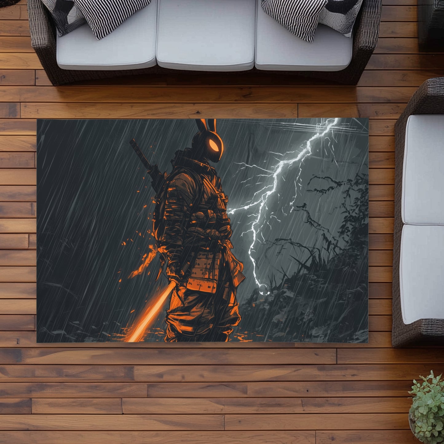 War machine White Outdoor Area Rug for Home Decor | Stylish