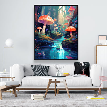 Whimsical forest - 36"x36" Framed canvas