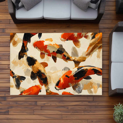 Koi Dance Flow Outdoor Area Rug | Stylish Home Decor
