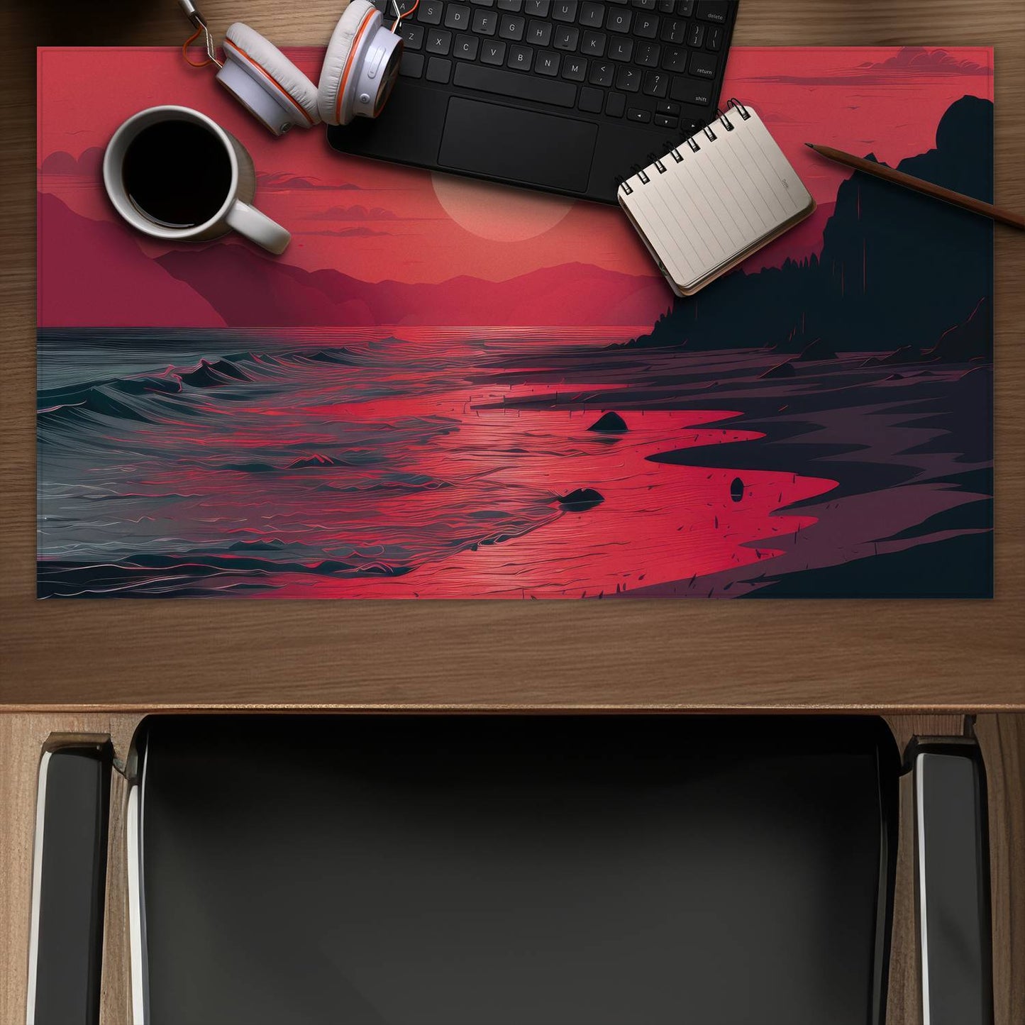 Red sky - Desk mat - Print on demand