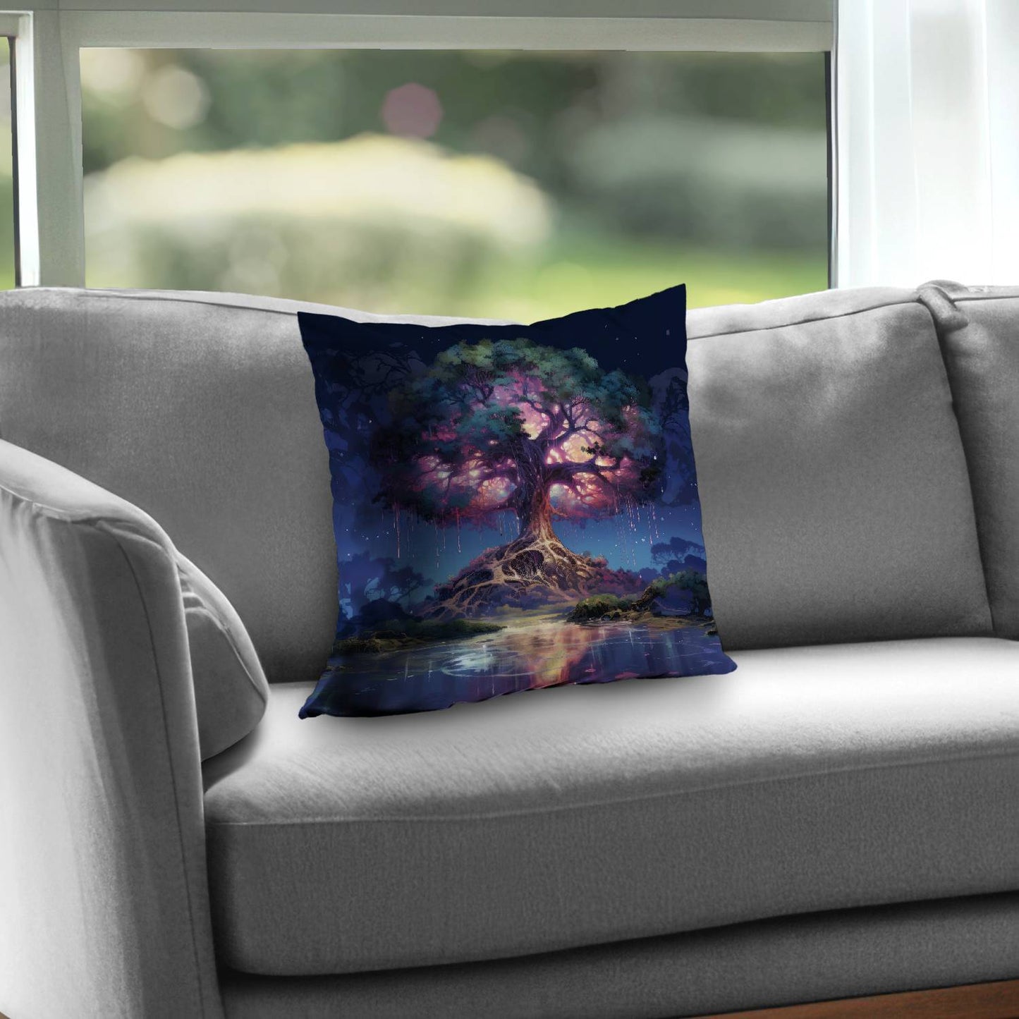 Coussin décoratif en sergé de polyester « La force de la nature » ​​| Décoration intérieure