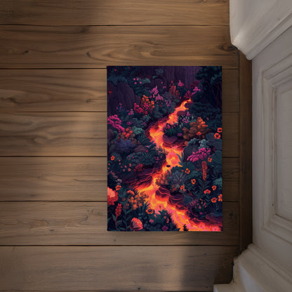 Flowing magma Pink Indoor Outdoor Door Mat | Home Decor