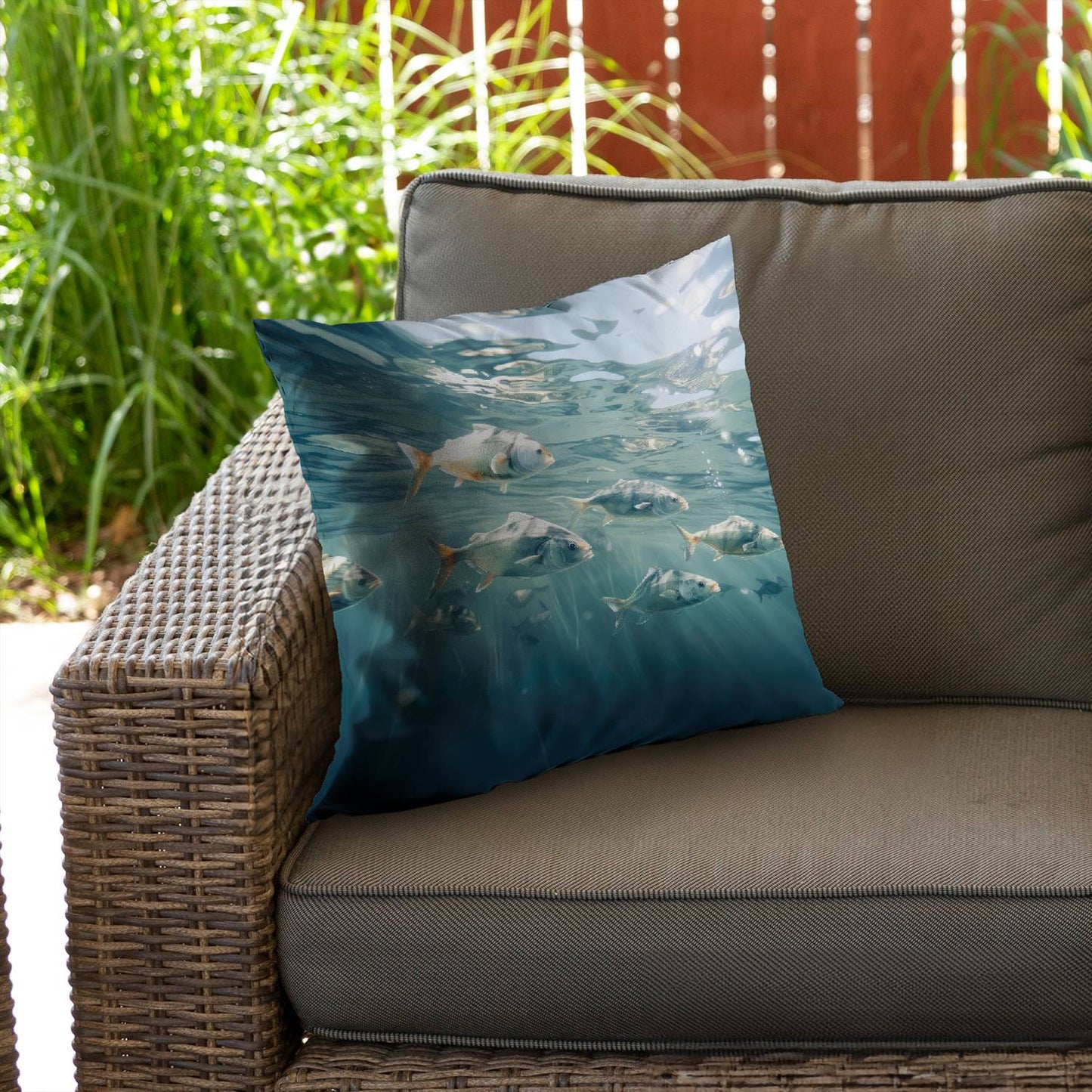 Swimming peacefully - Throw pillow - Print on demand