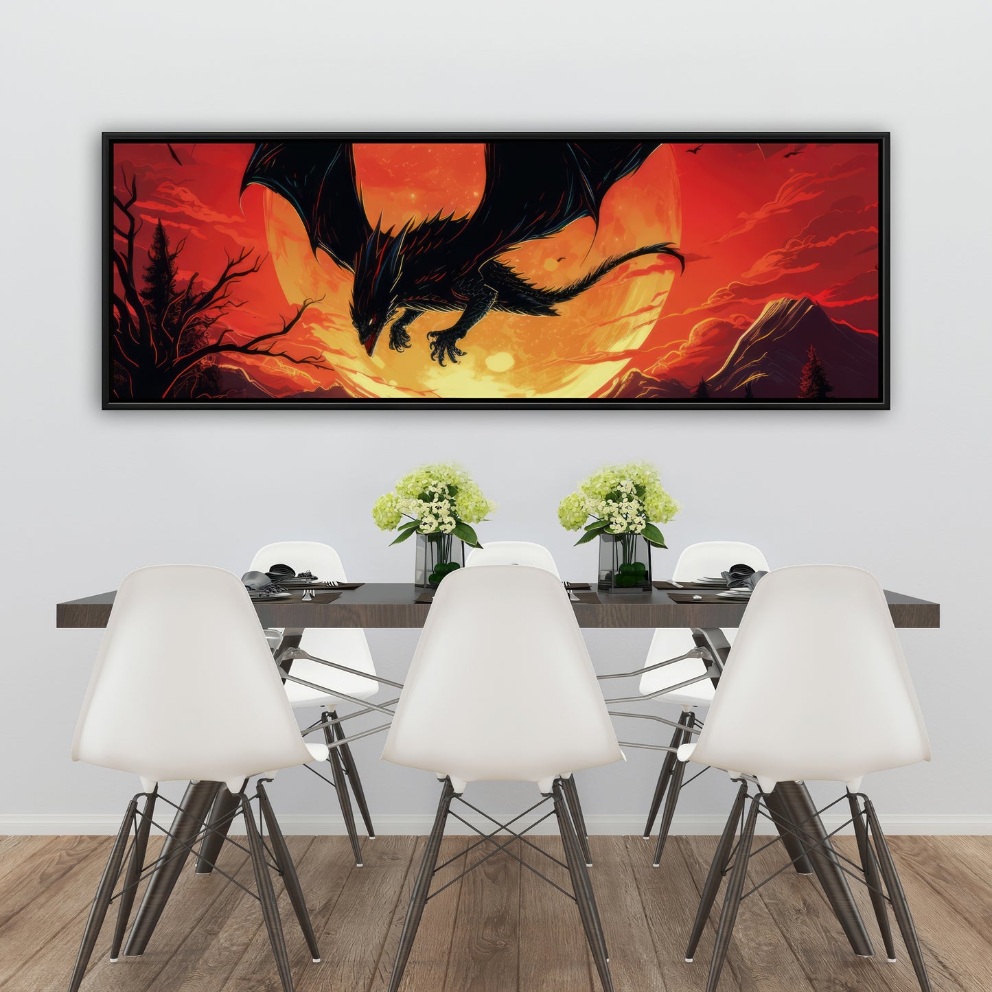 The dragon's wrath - 36"x36" Framed canvas