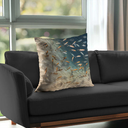 Away from the sand White Poly Twill Throw Pillow | Decor