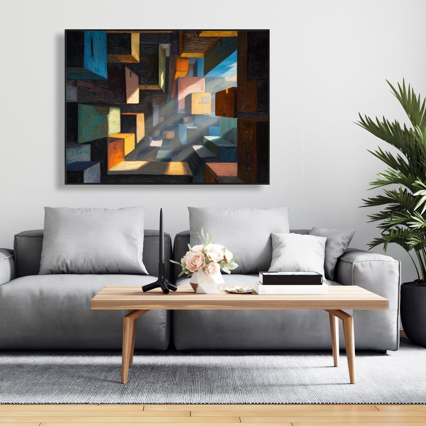 Boxed up - 24"x24" Framed canvas