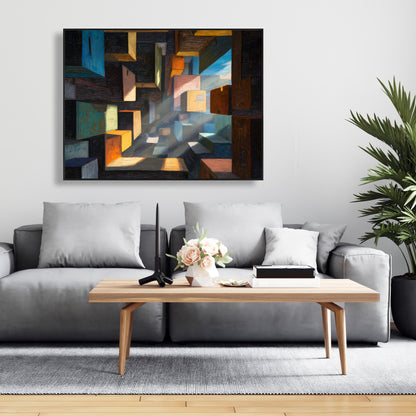 Boxed up - 24"x24" Framed canvas