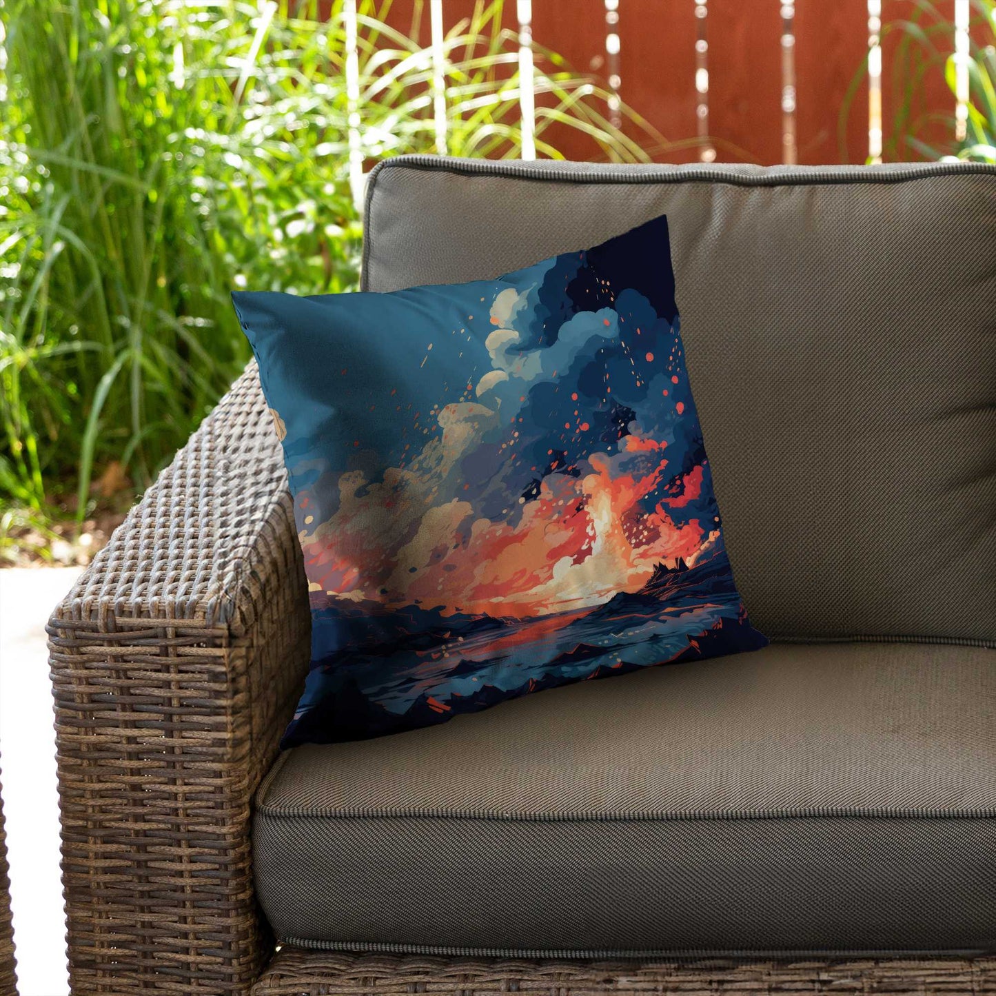 Le magma n'attend pas - Coussin décoratif en sergé de polyester pour la maison