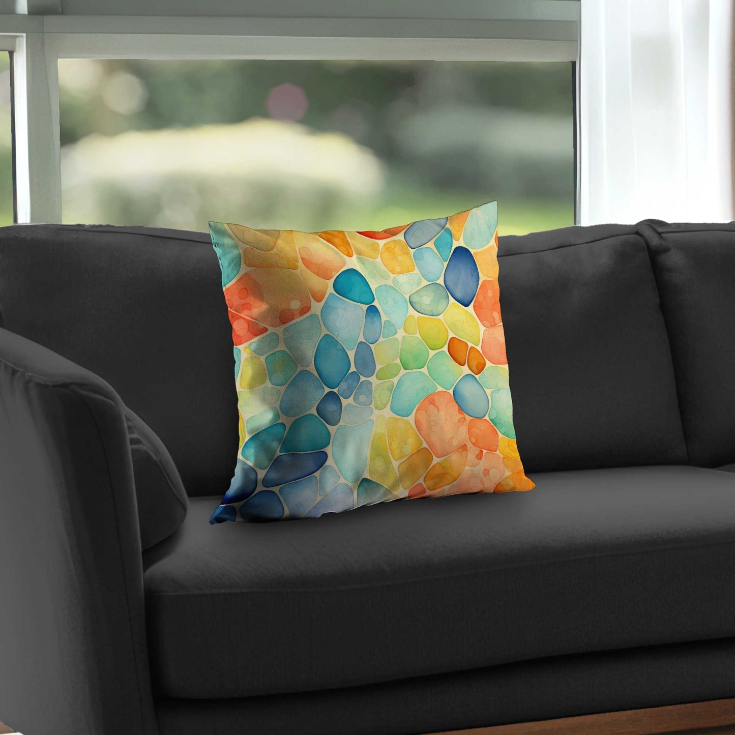 Blobs Blue Poly Twill Throw Pillow Insert for Home Decor