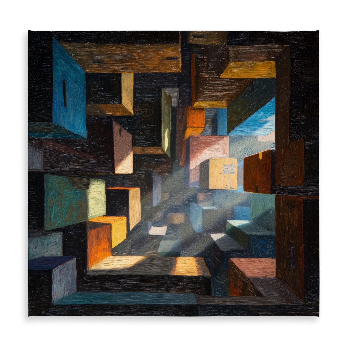 Boxed up Yellow Indoor Outdoor Tablecloth for Home Decor