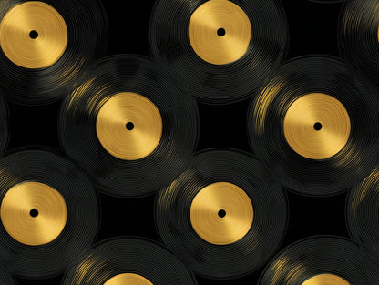 Golden Groove Circles Polyester Placemat | Home Decor