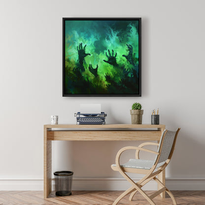 Hands of despair - 36"x36" Framed canvas