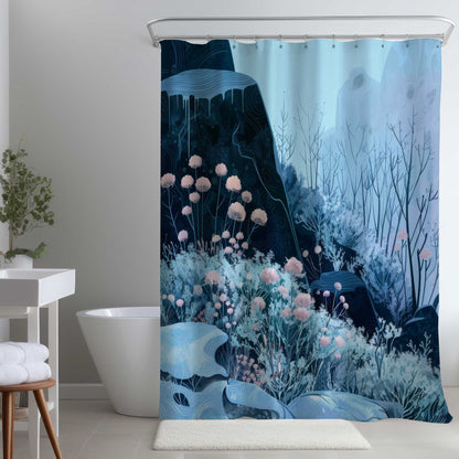Rideau de douche « Givre annuel » | Rideau décoratif élégant pour la maison