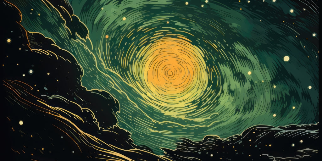 Turmoil in space - Framed Canvas - Print on demand
