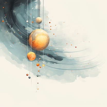 Hanging Planets Blue Poly Twill Throw Pillow Insert | Decor