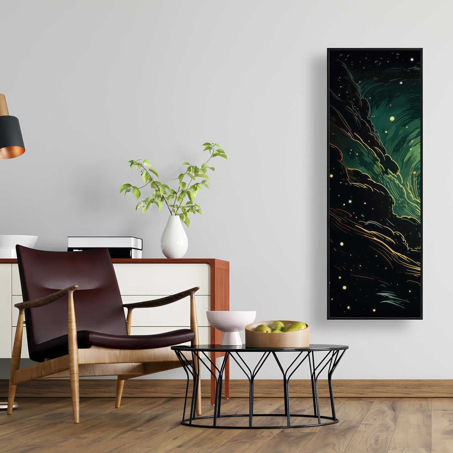 Turmoil in space - Framed Canvas - Print on demand