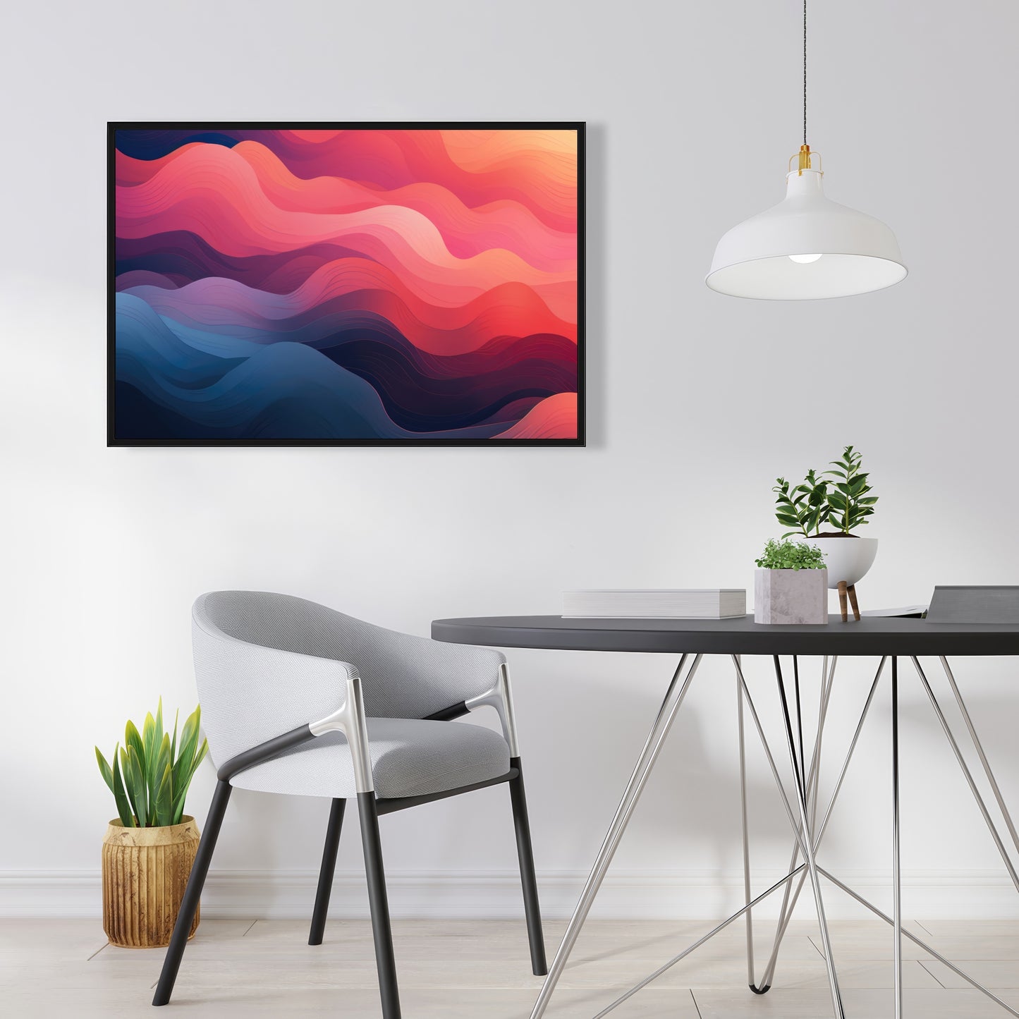 Ethereal Smoke - Pink Framed Canvas for Home Decor