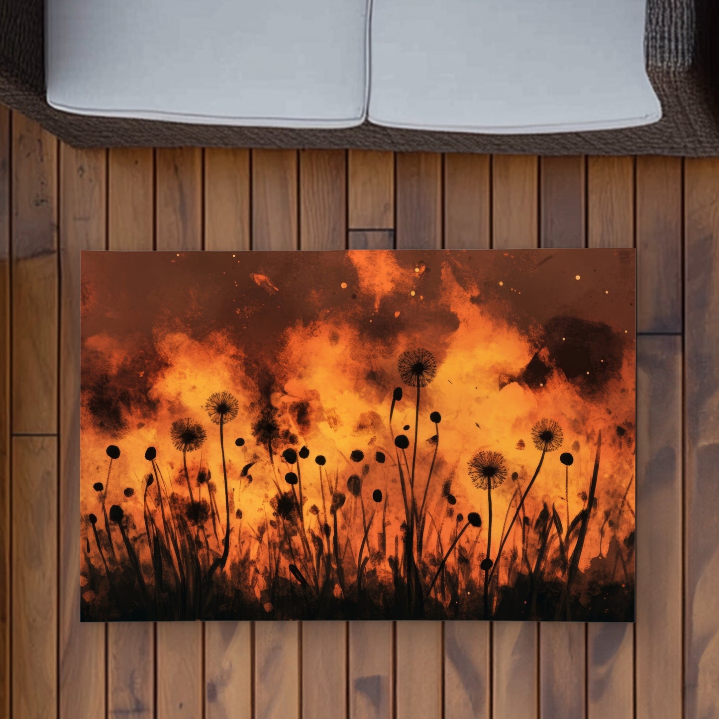 Ablaze Black Outdoor Area Rug - Stylish Home Decor Accent