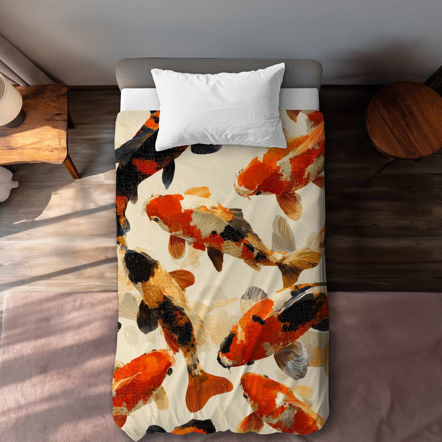 Housse de couette Koi Dance Flow | Linge de lit élégant pour la maison