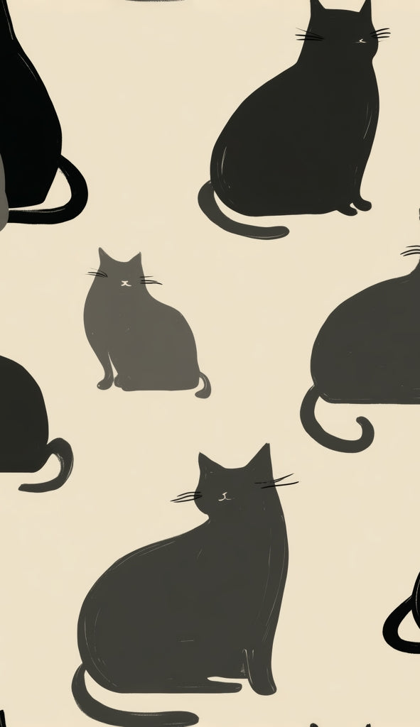 Tapis d'extérieur à motif de chats silencieux | Décoration d'intérieur