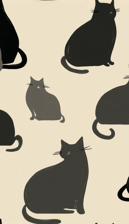 Tapis d'extérieur à motif de chats silencieux | Décoration d'intérieur
