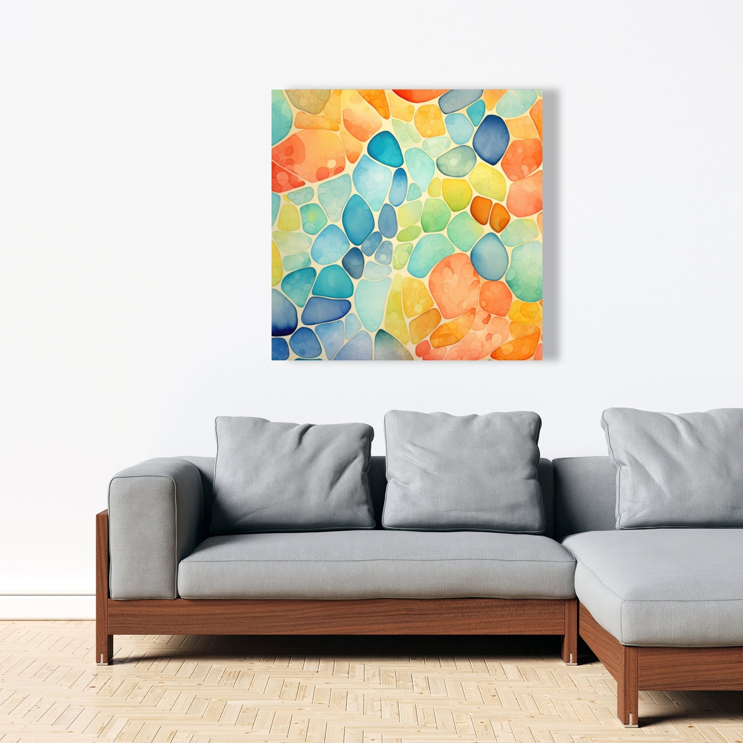 Blobs Turquoise Canvas - Unique Home Decor Art Piece