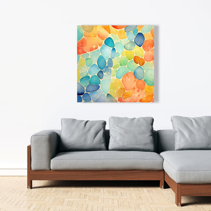 Blobs Turquoise Canvas - Unique Home Decor Art Piece
