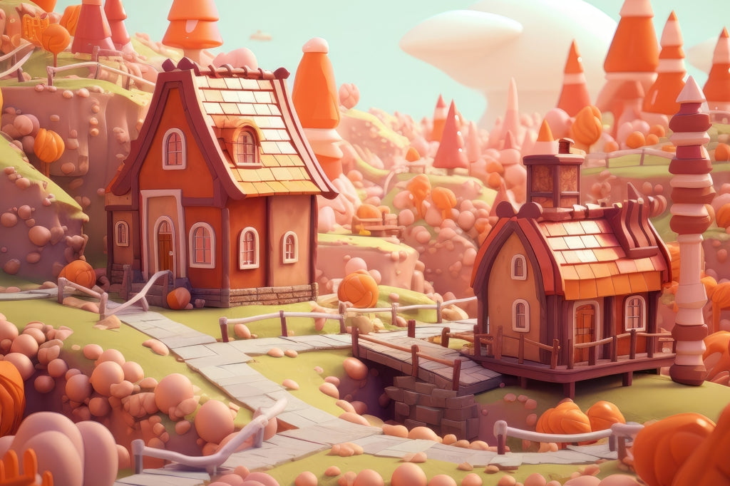 Toy Town Orange Outdoor Area Rug - Stylish Home Decor