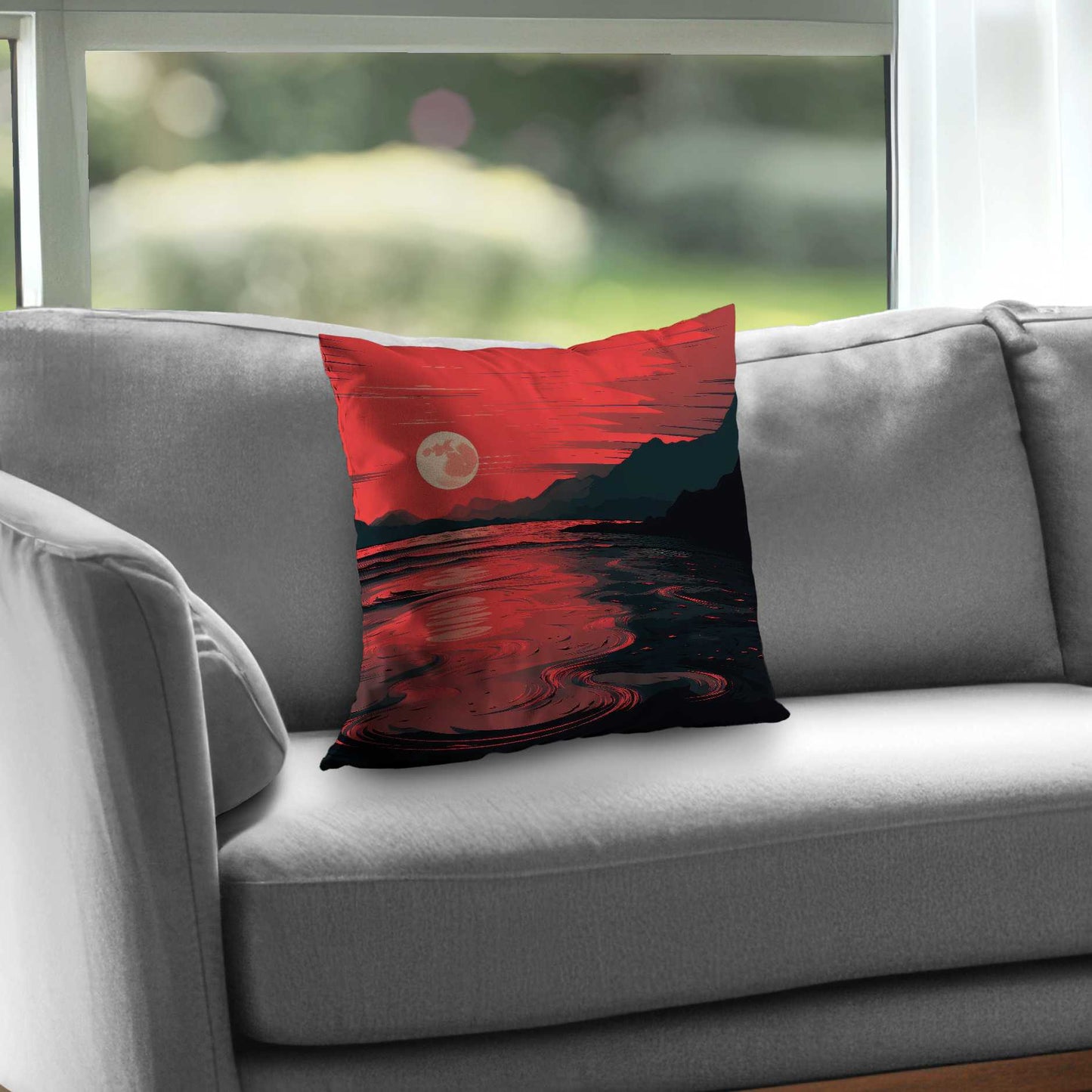 Coussin décoratif en sergé de polyester Bloody Tides | Accessoire de décoration intérieure