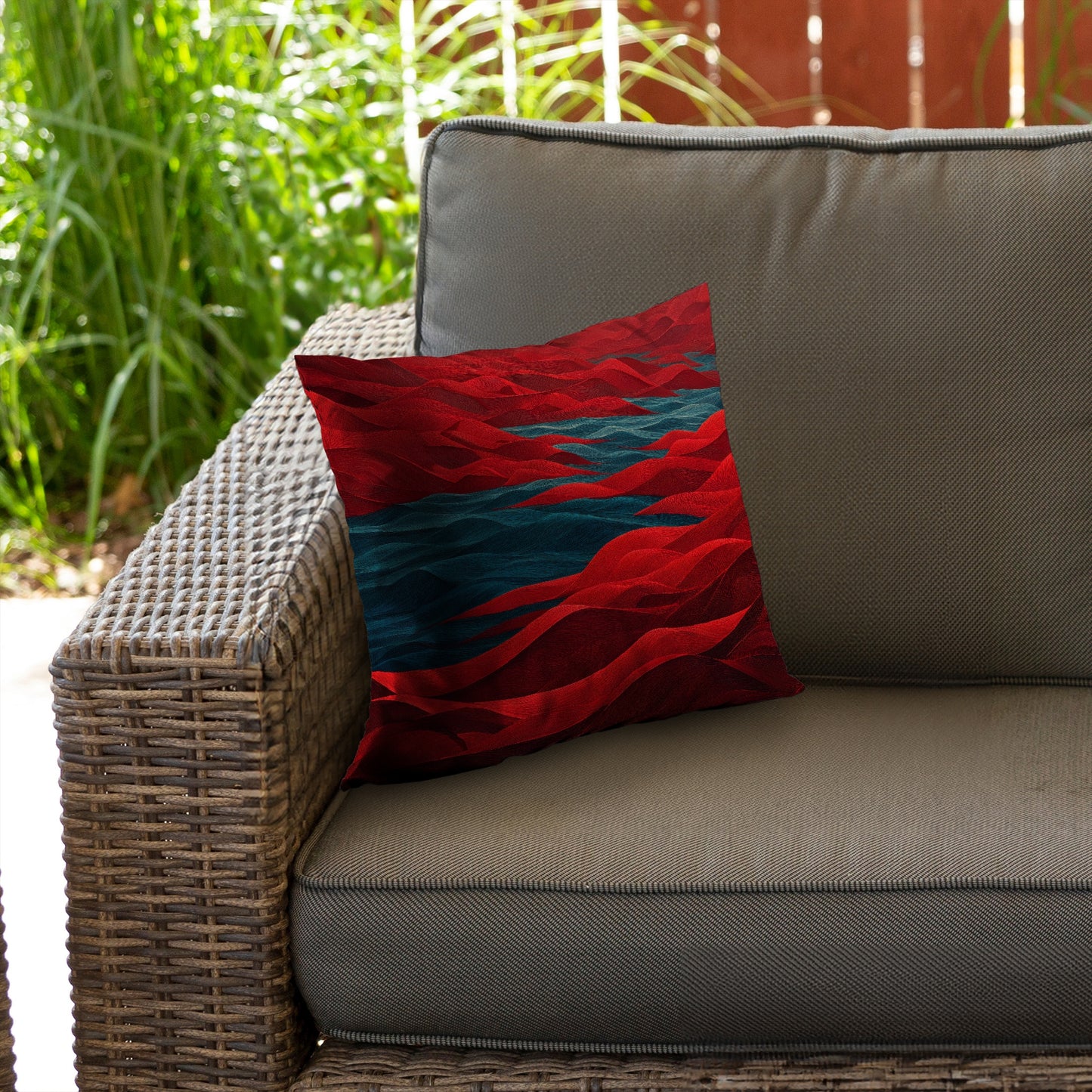 Red Sea Poly Twill Throw Pillow - Stylish Home Decor Accent