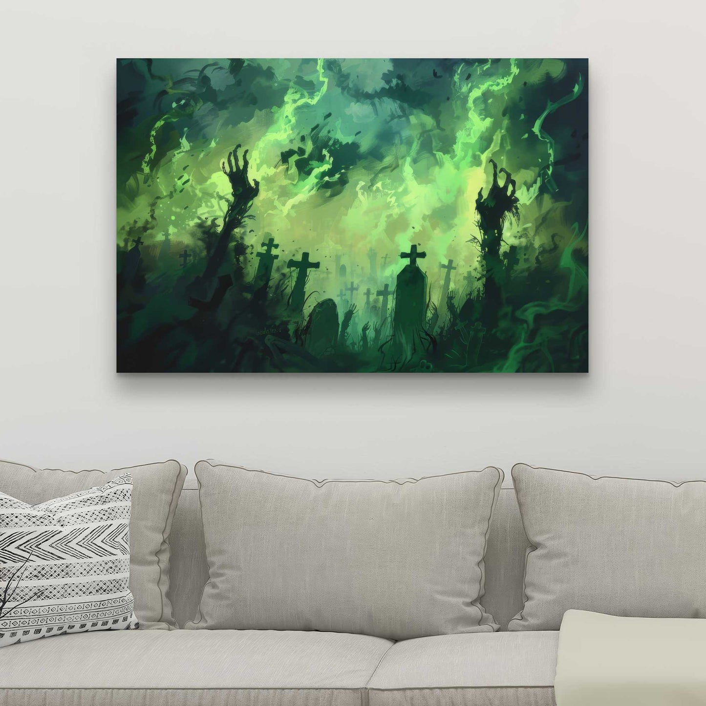 Reaching Hell - Black Canvas Decor Art for Modern Spaces