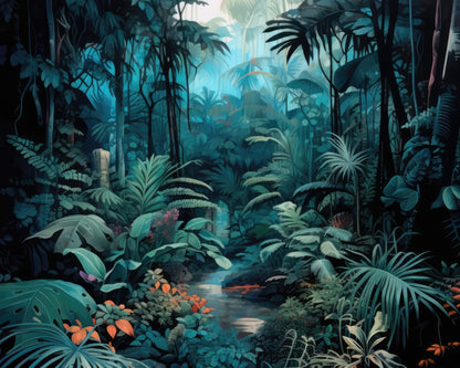 Deep in the jungle - Blue Braided Polyester Placemat | Home Decor