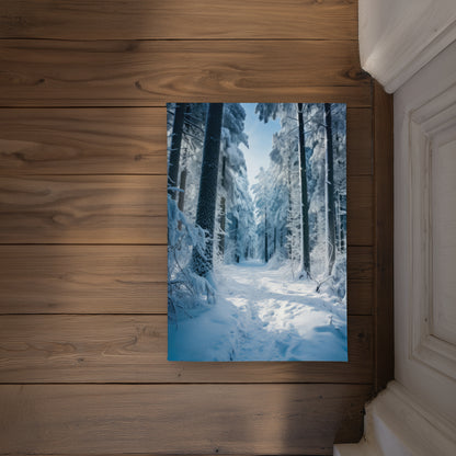 Cold Forest Blue Indoor Outdoor Door Mat - Home Decor Accent