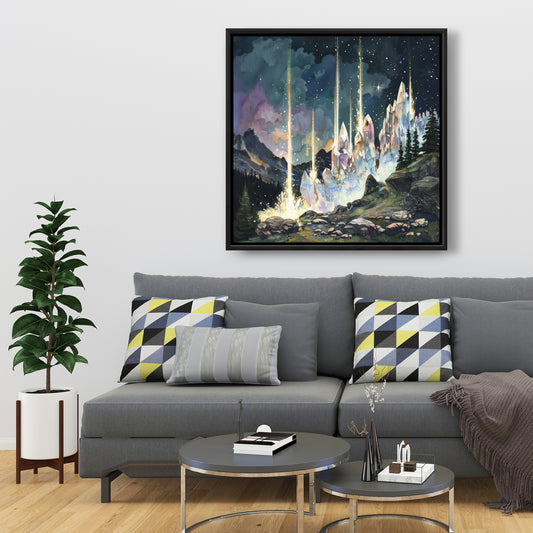 Magical beams - 36"x36" Framed canvas