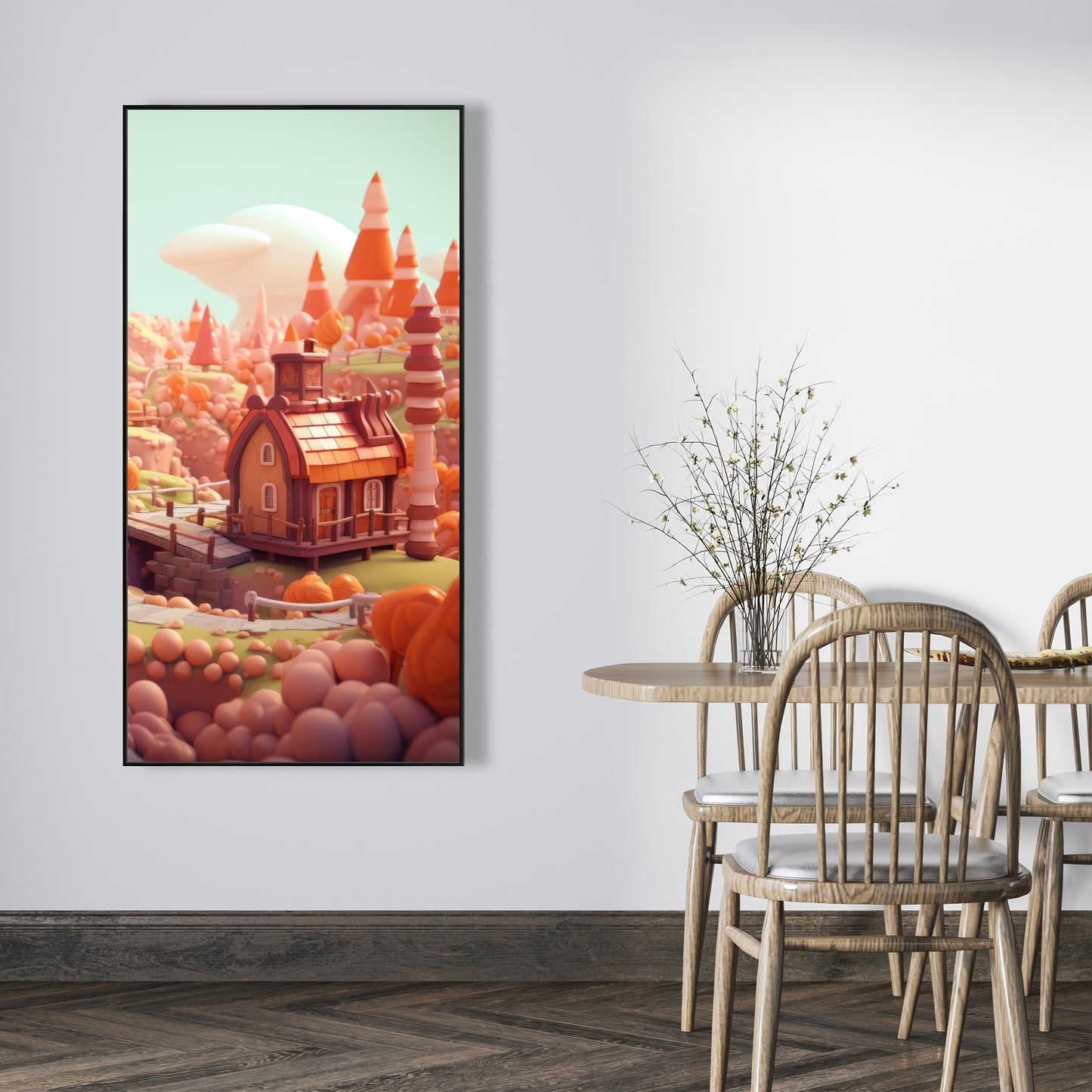 Toy town - Framed Canvas - Print on demand