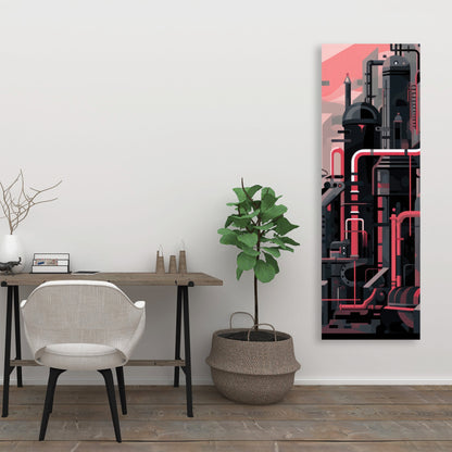 Industrial Empire - Red Canvas Art for Home Decor