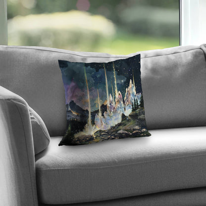 Magical beams Poly Twill Throw Pillow | Home Decor Accent