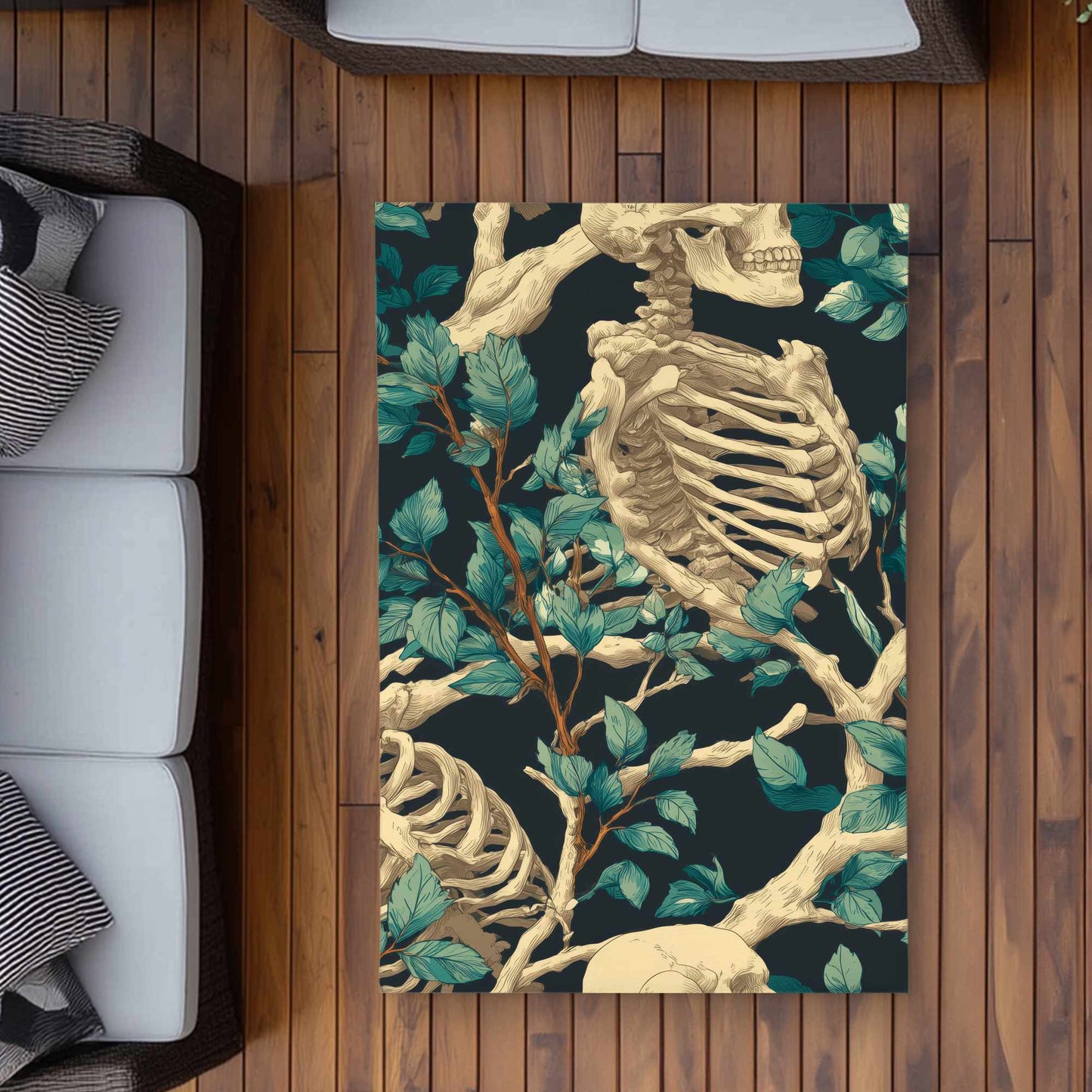 Tapis d'extérieur Sticks and Skulls | Décoration d'intérieur élégante