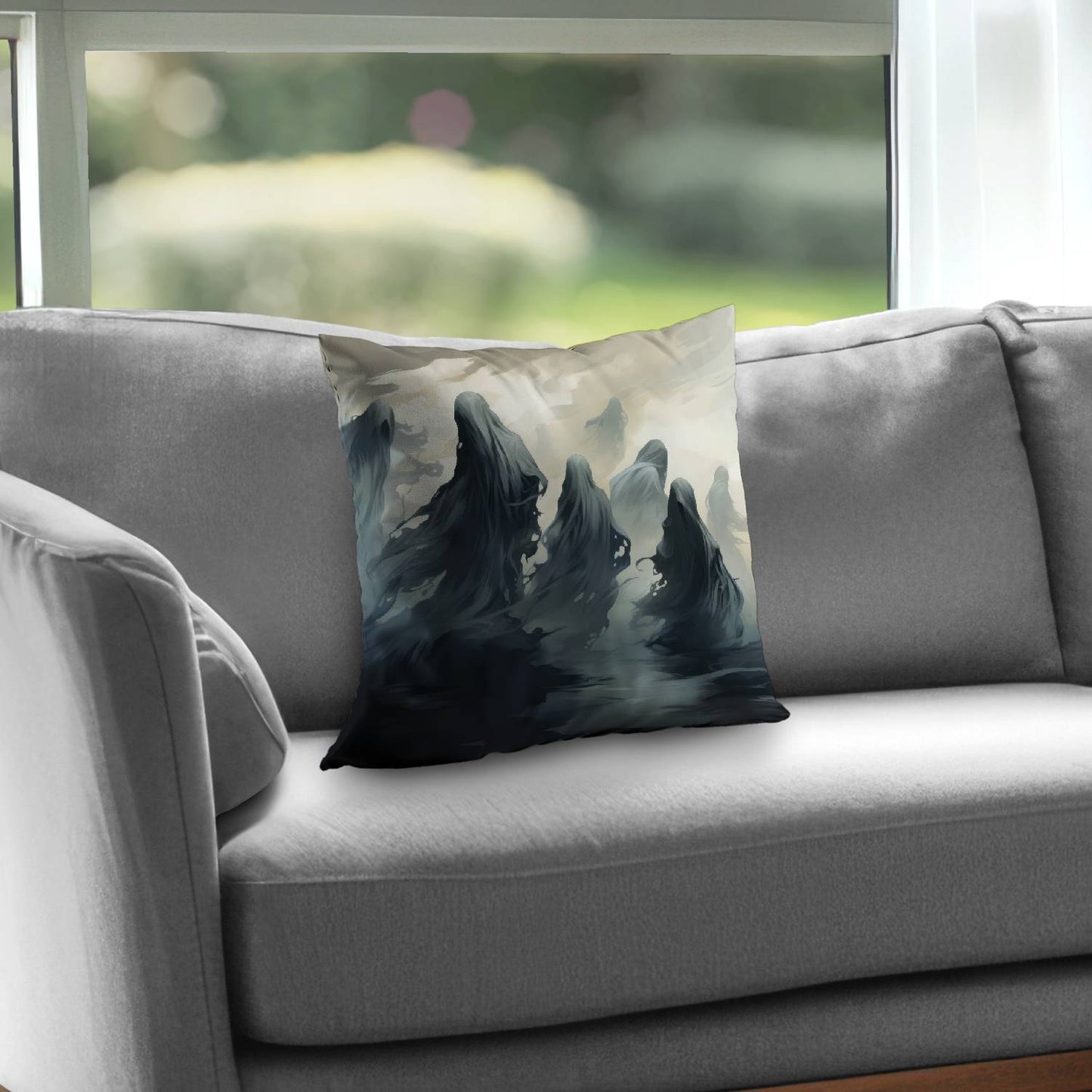 Coussin décoratif en sergé de polyester « Terres maudites » | Décoration intérieure unique